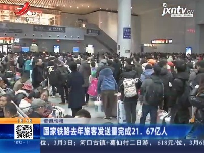 国家铁路2020年旅客发送量完成21.67亿人