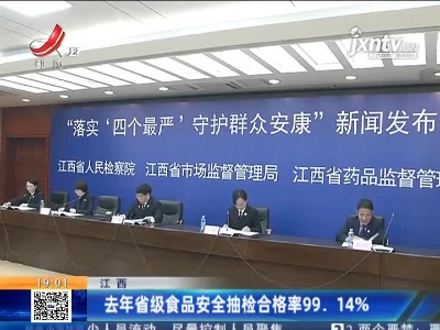 江西：2020年省级食品安全抽检合格率99.14%