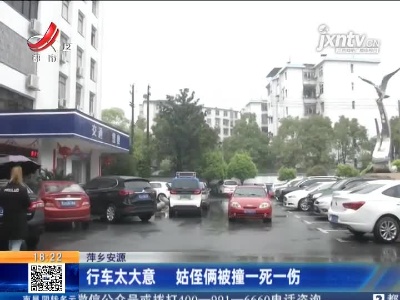 萍乡安源：行车太大意 姑侄俩被撞一死一伤