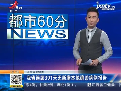 江西省卫健委：我省已连续391天无新增本地确诊病例报告