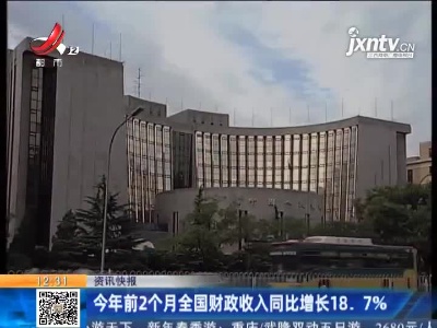 2021年前2个月全国财政收入同比增长18.7%