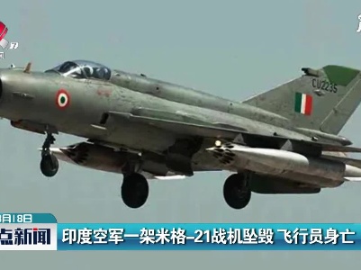印度空军一架米格-21战机坠毁 飞行员身亡