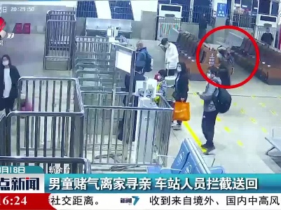 新余：男童赌气离家寻亲 车站人员拦截送回
