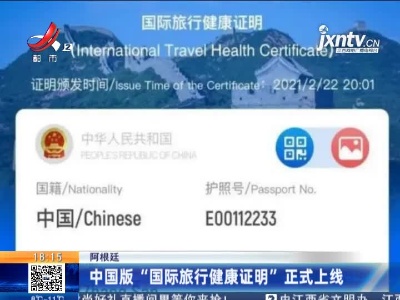 中国版“国际旅行健康证明”正式上线