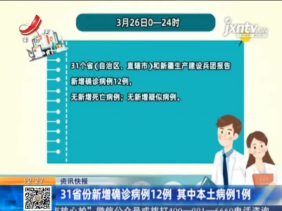 31省份新增确诊病例12例 其中本土病例1例