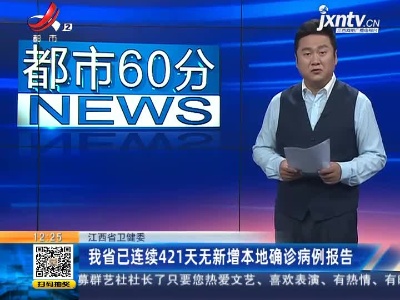 江西省卫健委：我省已连续421天无新增本地确诊病例报告