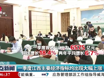 一季度江西主要经济指标均出现大幅上涨