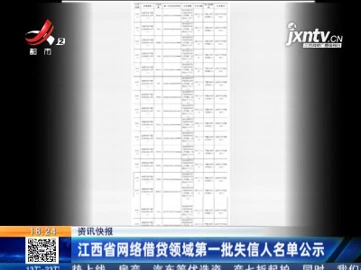 江西省网络借贷领域第一批失信人名单公示