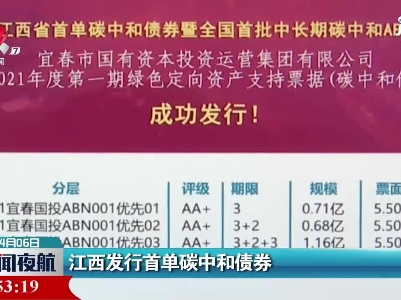 江西发行首单碳中和债券