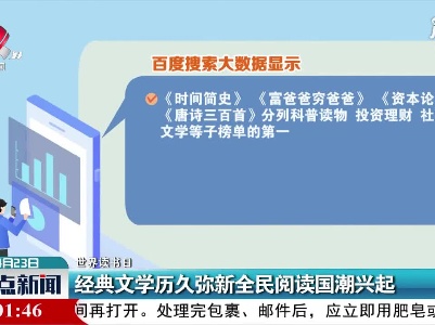 世界读书日：经典文学历久弥新全民阅读国潮兴起