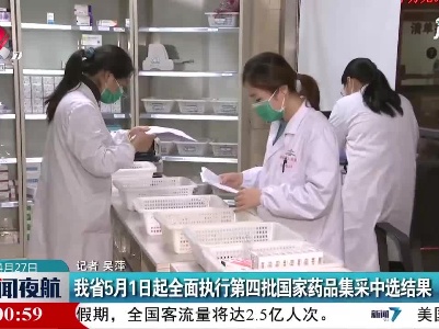 江西省5月1日起全面执行第四批国家药品集采中选结果