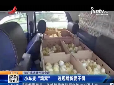 济广高速赣州瑞金段：小车变“鸡窝” 违规载货要不得