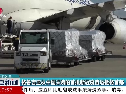 格鲁吉亚从中国采购的首批新冠疫苗运抵格首都