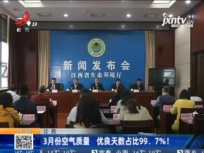 江西：3月份空气质量 优良天数占比99.7%！