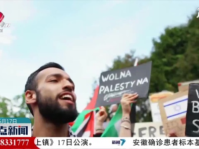 波兰民众举行集会声援巴勒斯坦