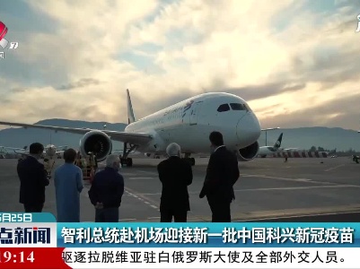 智利总统赴机场迎接新一批中国科兴新冠疫苗
