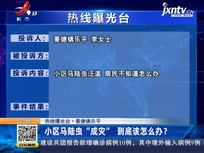 【热线曝光台】景德镇乐平：小区马陆虫“成灾”到底该怎么办？