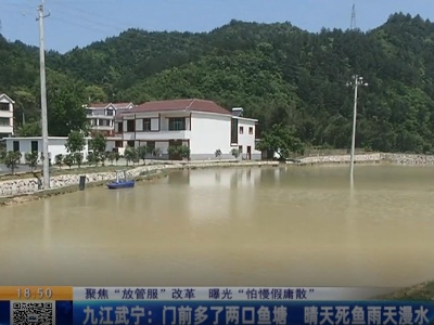 【聚焦“放管服”改革 曝光“怕慢假庸散”】九江武宁：门前多了两口鱼塘 晴天死鱼雨天漫水