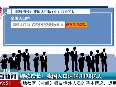 继续增长！ 我国人口达14.1178亿人