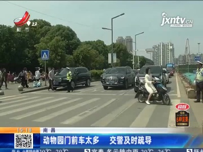 南昌：动物园门前车太多 交警及时疏导