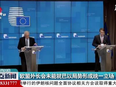 欧盟外长会未能就巴以局势形成统一立场
