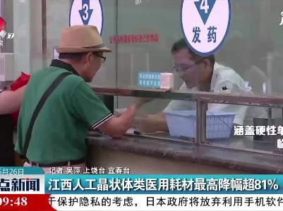 江西人工晶状体类医用耗材最高降幅超81%
