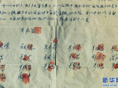 18枚红手印背后有故事：小岗村民兵说“敢闯敢试敢为人先”