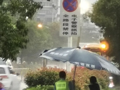 真暖！暴雨中撑起了这把超大号“雨伞”