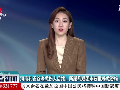 河南孔雀谷老虎伤人后续：所属马戏团未获批养虎资格