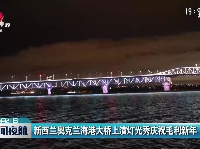 新西兰奥克兰海港大桥上演灯光秀庆祝毛利新年