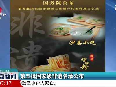 第五批国家级非遗名录公布