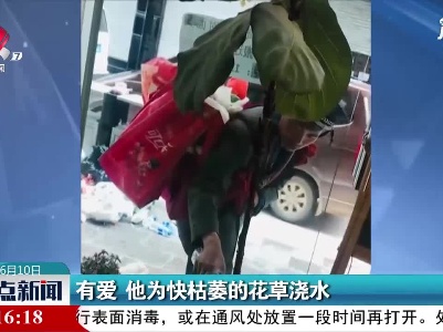 云南：有爱 他为快枯萎的花草浇水