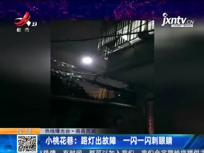 【热线曝光台】南昌西湖·小桃花巷：路灯出故障 一闪一闪刺眼睛