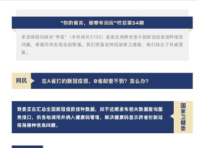 A省打疫苗B省查不到？卫健委：马上安排