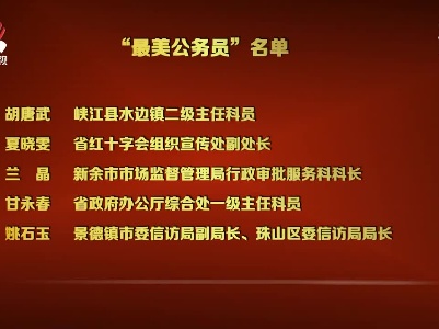 江西省评选公布20名“最美公务员”