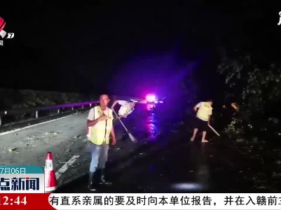 上饶：暴雨致高速上树木倒伏 交警路政紧急处置