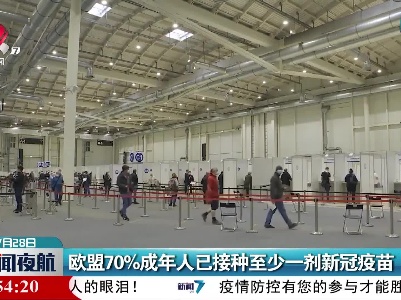 欧盟70%成年人已接种至少一剂新冠疫苗