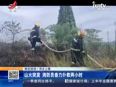 【救在现场】萍乡上栗：山火突发 消防员奋力扑救两小时