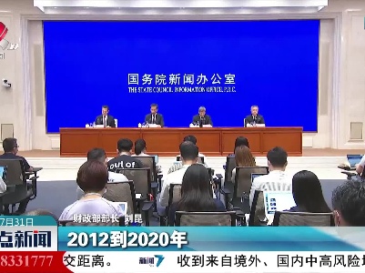 财政部：2012-2020年全国财政收入累计142.8万亿元