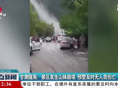 甘肃陇南：景区发生山体崩塌 预警及时无人员伤亡