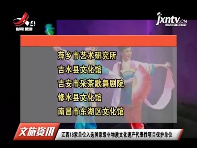 江西18家单位入选国家级非物质文化遗产代表性项目保护单位