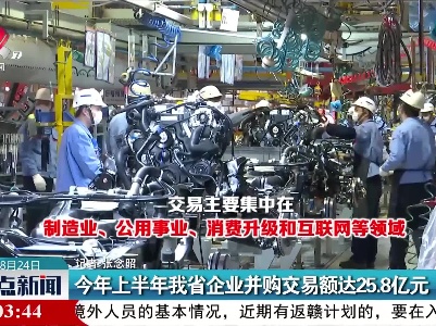 2021年上半年江西省企业并购交易额达25.8亿元