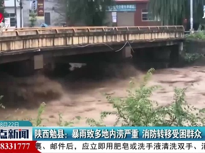 陕西勉县：暴雨致多地内涝严重 消防转移受困群众