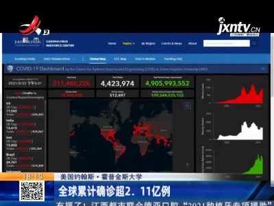 美国约翰斯·霍普金斯大学：全球累计确诊超2.11亿例