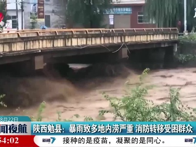 陕西勉县：暴雨致多地内涝严重 消防转移受困群众