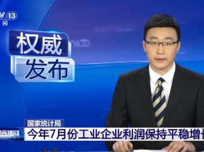 国家统计局：今年7月份工业企业利润保持平稳增长