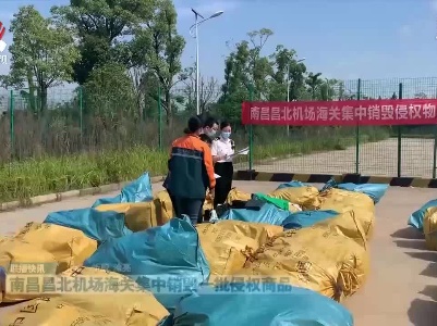 南昌昌北机场海关集中销毁一批侵权商品