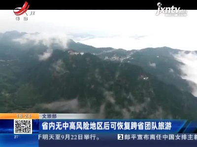 文旅部：省内无中高风险地区后可恢复跨省团队旅游