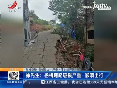 【急难愁盼 我帮你办·声音·萍乡经开区】徐先生：杨梅塘路破损严重 影响出行