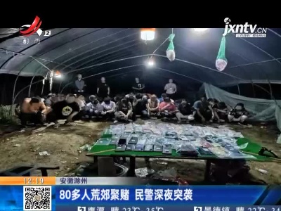 安徽滁州：80多人荒郊聚赌 民警深夜突袭